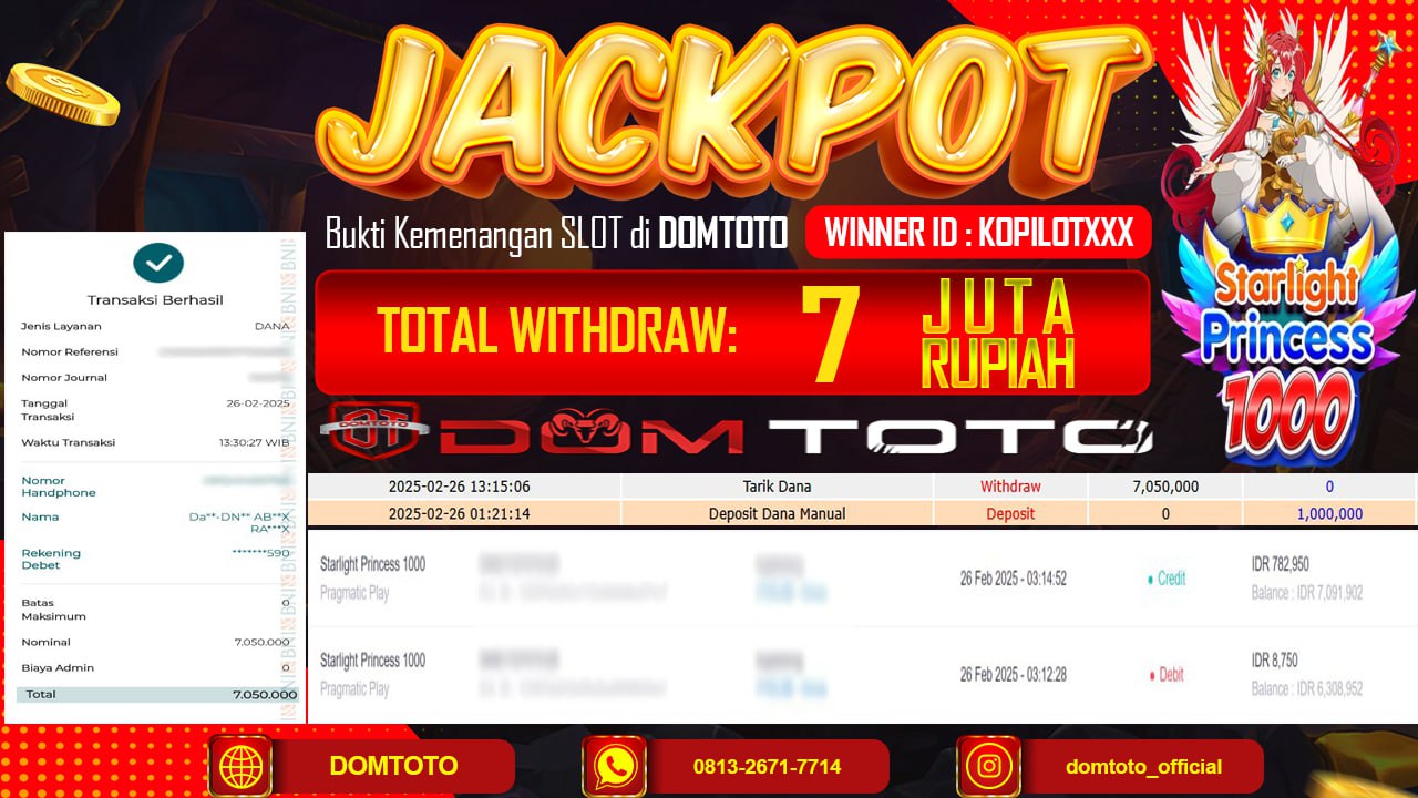 JACKPOT SLOT STARLIGHT PRINCESS 1000 26 FEBRUARI 2025